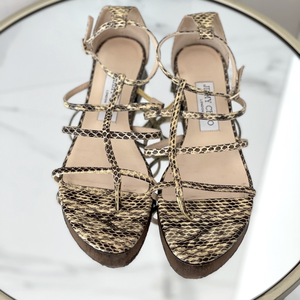 Jimmy CHOO snakeskin sandals flats EU36.5